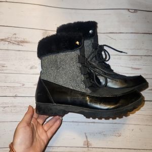 JBU size 10 waterproof winter snow boots fur trim ankle